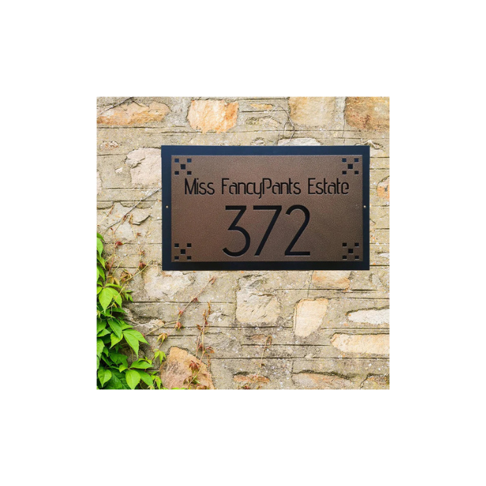 Address Sign with Backing plate and Standoffs (O27)