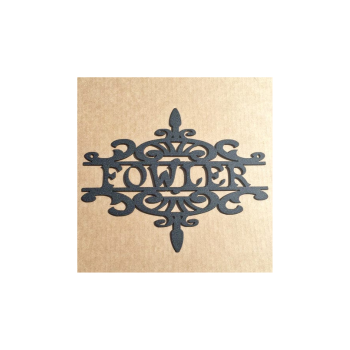 Fancy Scroll Work Address or Name Sign (T6)