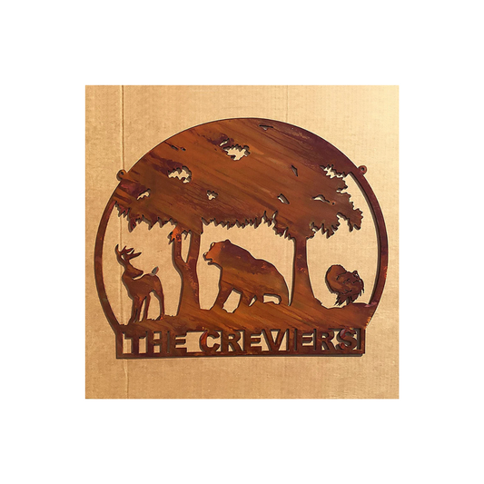 Buck Bear and Turkey Metal Wall Art (R7)