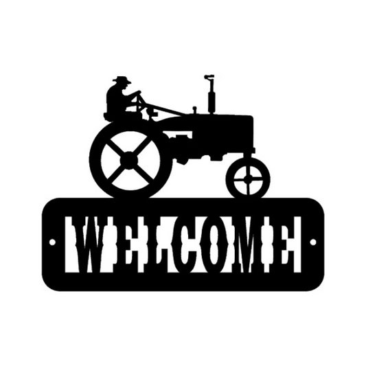 Man Tractor Welcome Sign ( Pkg of 4 ) ( A15 )