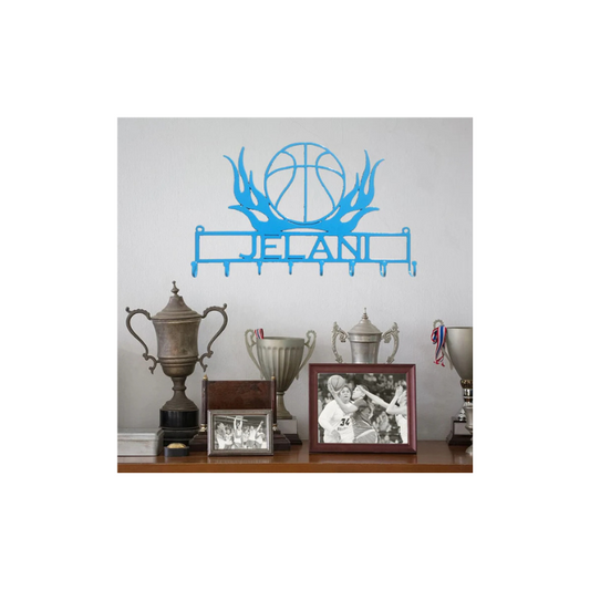 Basketball Lover’s Flaming Medal Display Rack (I11)