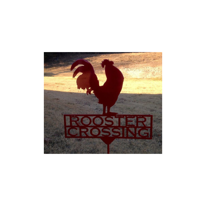 Rooster Crossing Garden Stake (Z5)