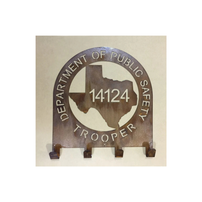 Texas State Trooper Coat & Hat Rack (Q21)