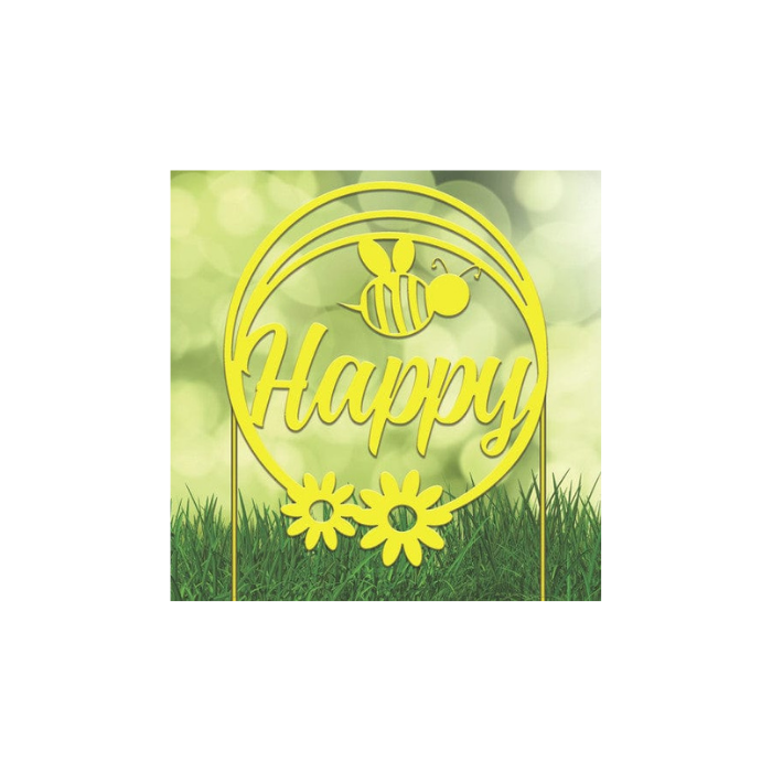 Bee Happy Garden Stake (A90)