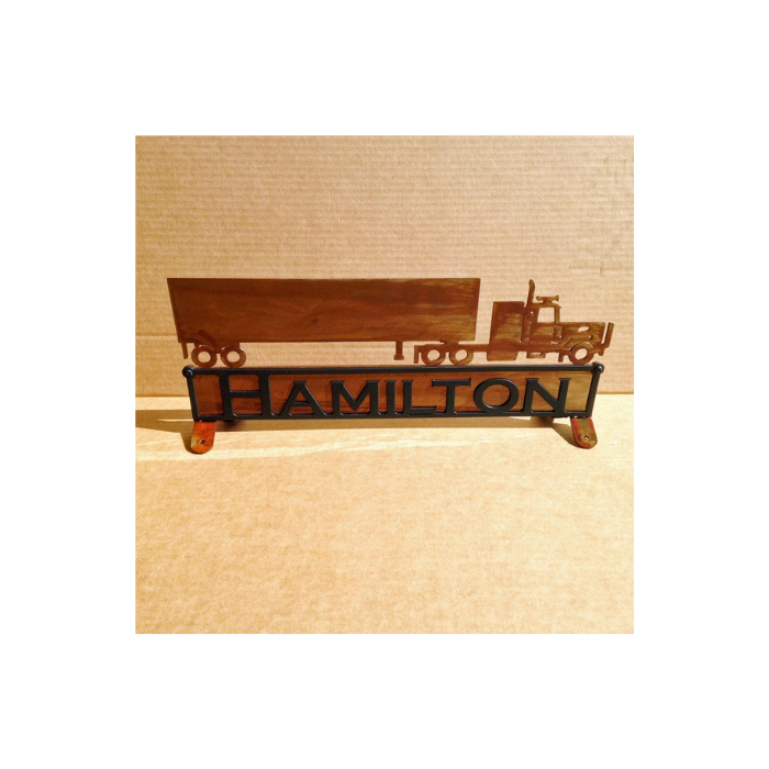 Mail Box Topper with Tractor & Trailer and Personalized Text on Both Sides  (Y24)