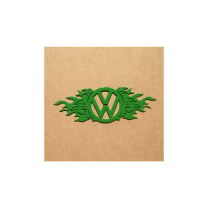 VW Emblem with Flames Medal Wall Art (P17)