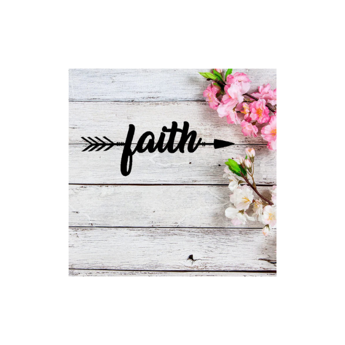 Faith Lives Here! Metal Wall Art (B56)