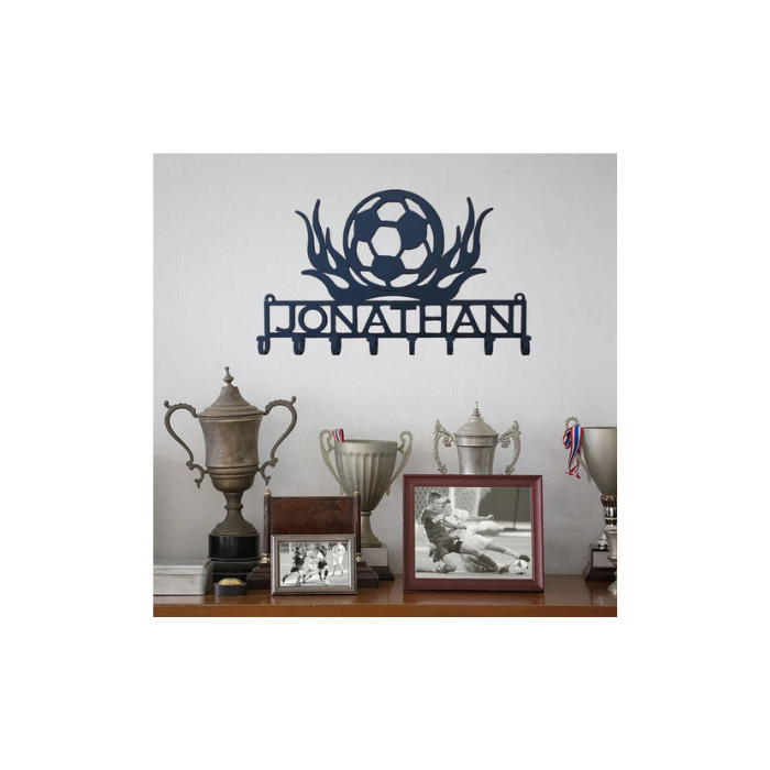 Soccer Lover’s Flaming Medal Display Rack (Y27)