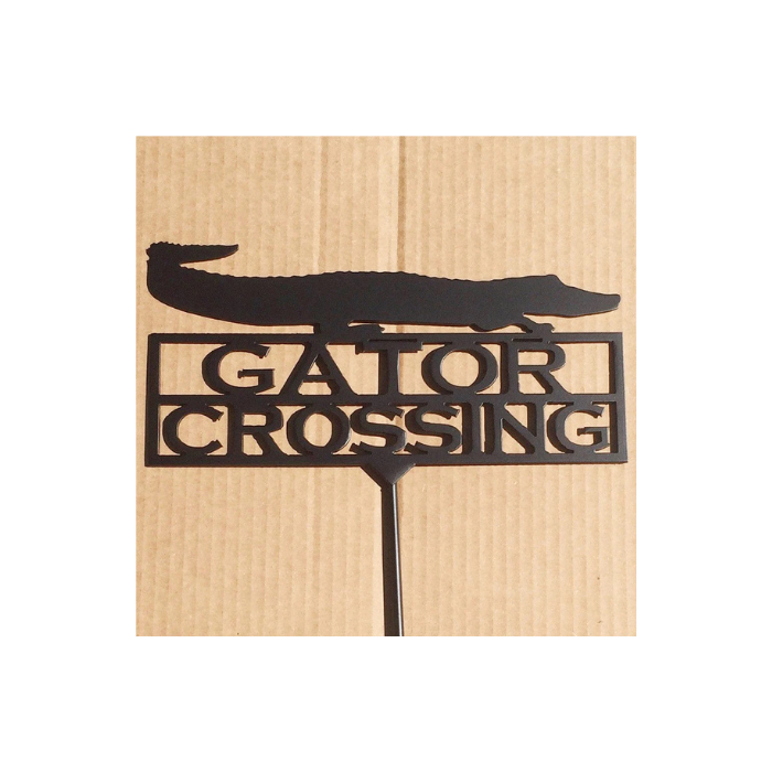 Gator Crossing Garden Stake (A10)