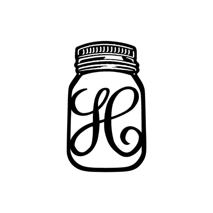 Personalized Mason Jar Monogram Metal Sign (B70)