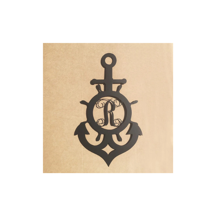 Ships Wheel And Anchor With Vine Monogram  (S23)