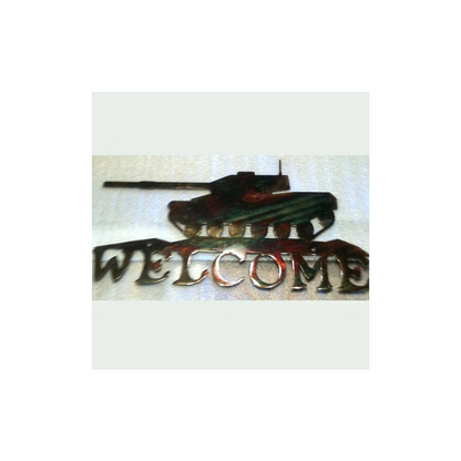 Welcome Metal Tank Sign (I9)