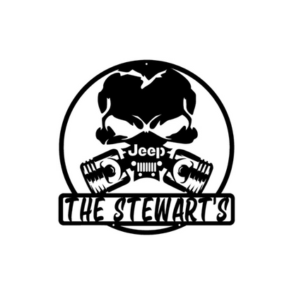 Jeep with Gas Mask Metal Wall Art - Industrial Adventure (C75)