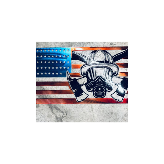 Metal Firefighter Flag | Gifts for Firefighters | Firefighter Decor | Fire House Decor | Gifts for Firemen (A72)