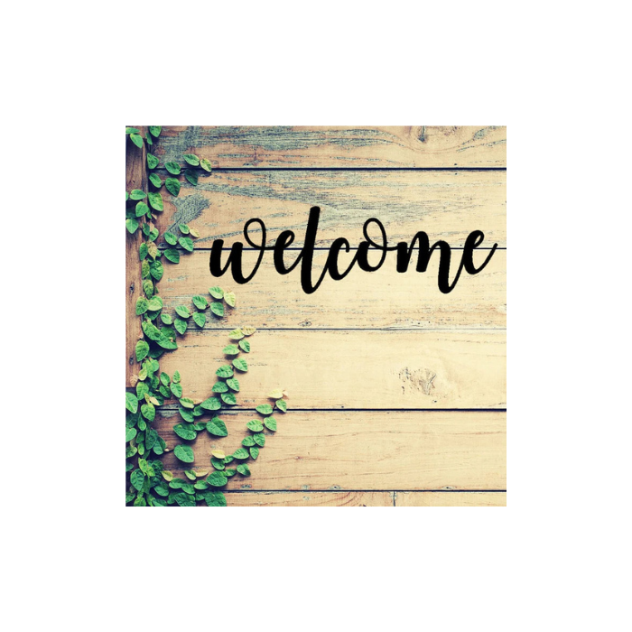 Fun Welcome Metal Wall Art (C31)