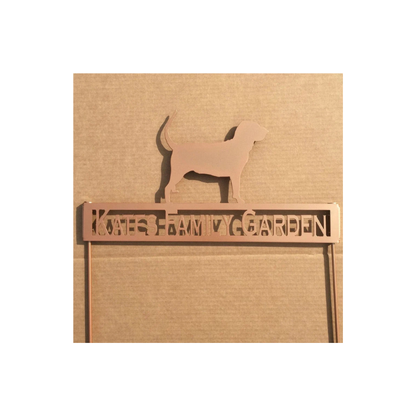 Bloodhound Metal Garden Stake with Personalized Text Field (W23)