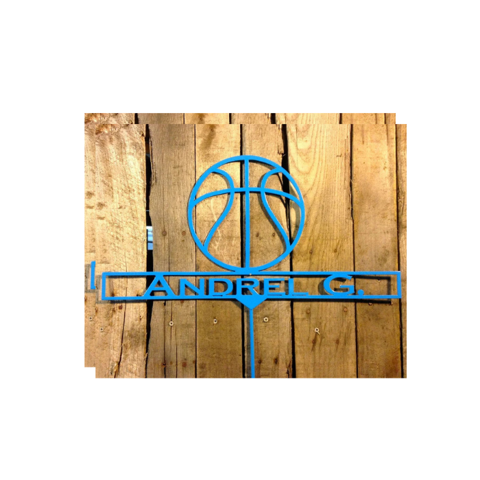 Basketball Garden Stake with Personalized Text Box (Z25)