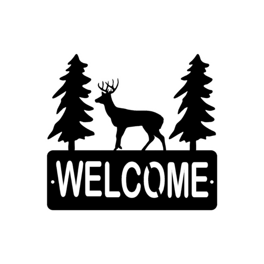 Deer Welcome Sign ( Pkg of 4 ) ( A11 )