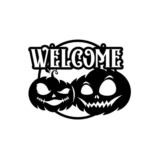 Rustic Welcome Pumpkin Sign - Charming Fall Decor (C65)