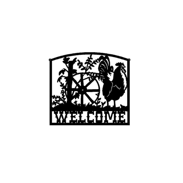 Rooster Welcome Sign (B25)