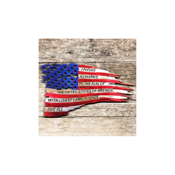 American Flag with Pledge of Allegiance (A32)