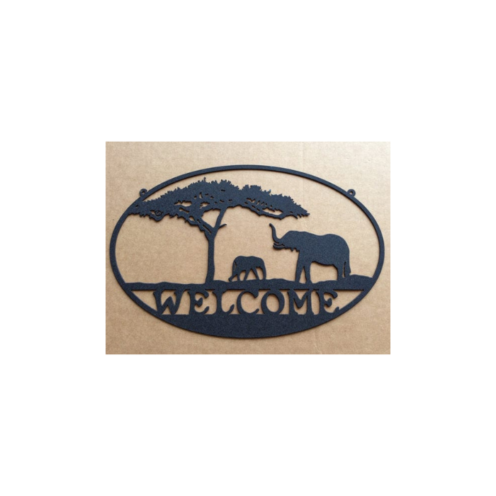 Metal Welcome Sign Elephant (M5)