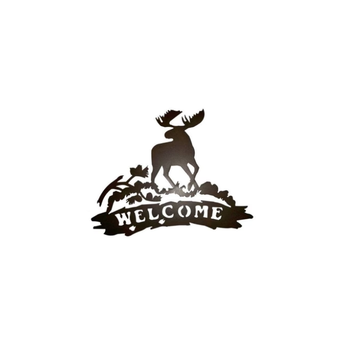 Moose Welcome Metal Wall Art (S)