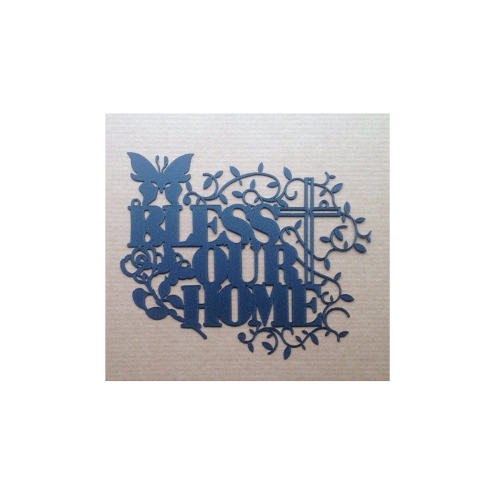 Bless Our Home with Cross Metal Wall Art (M15)