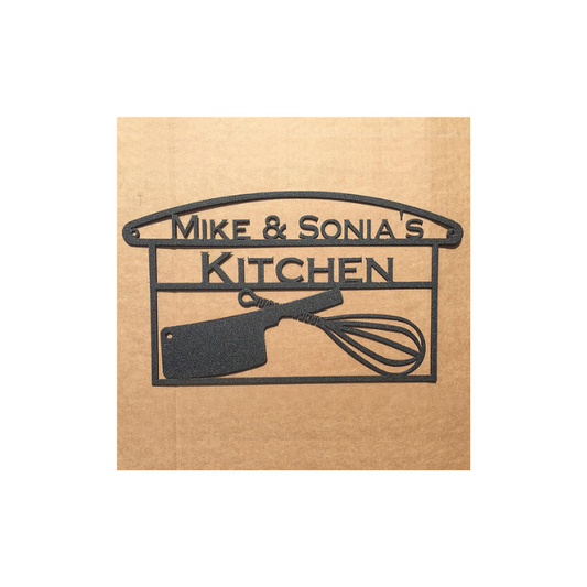 Kitchen utensil sign with custom text (N14)