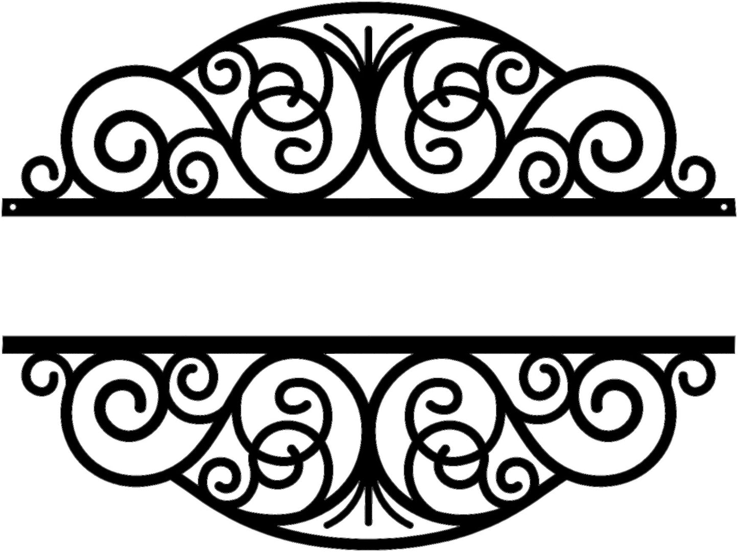 Decorative Scroll Design with Personalized Text Field (J22)