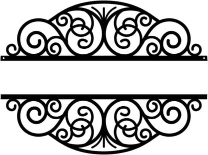 Decorative Scroll Design with Personalized Text Field (J22)