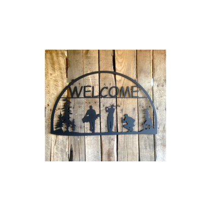 Metal Welcome Sign Golfers (O7)