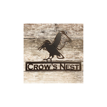 Flying Crow Metal Wall Art with Custom Text (Y13)