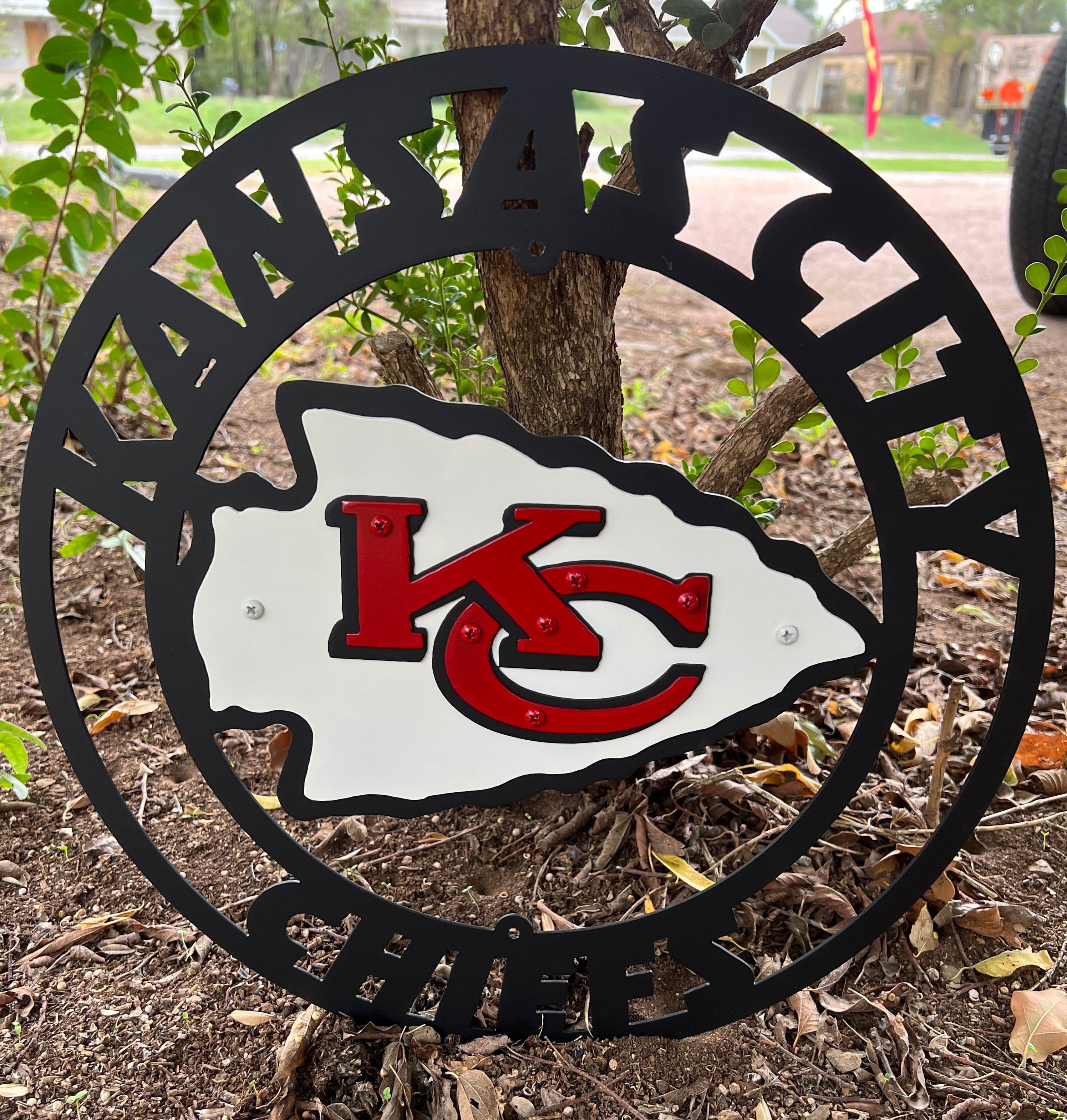 Kansas City Chiefs Metal Sign Rusty Rooster Metal A57