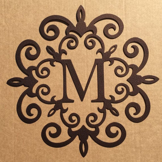Custom Initial Monogram Metal Sign - Made from Steel - Indoor Outdoor