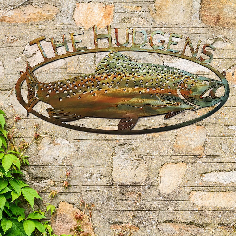 Master Cast Steel Fishing Rods Rustic Metal Sign