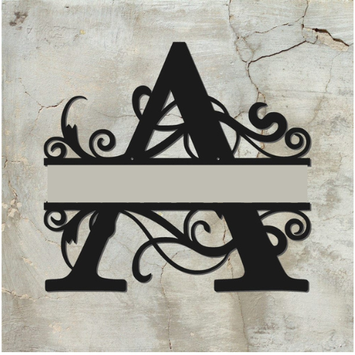 rustyroostermetal Physical product Split Swirly Monogram (T30)